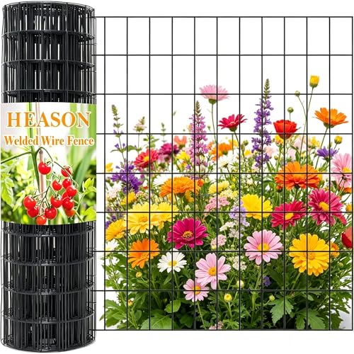 Black Welded Wire Fence PVC Coated Chicken Wire Fencing 48in H x 100ft L, 2in X 3in 16GA, 2/3/4/5/6 Ft Tall Wire Mesh Roll for Dog Border Garden Yard Vegetable Plant Protection Poultry Netting - color: Black, size: 16GA 2''x3'' 48in(H) X 100ft(L)