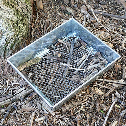 Trapping Dirt Sifter – 9 by 7 Inch Trapping Sifter Metal Dirt Sifter for Trapping, Garden Sieve, Beach Sand Sifter