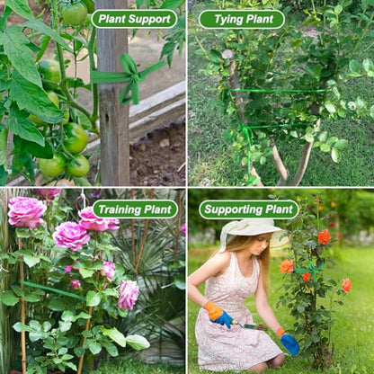 Shintop 2 Packs Garden Twine, Soft Green Plant Ties for Tomato (196ft)