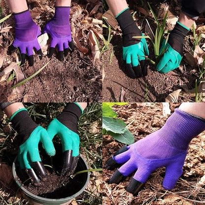 Garden Gloves with Claws, Claw Gardening Gloves for Digging, Planting, Weeding, Seeding - Waterproof for Men and Women