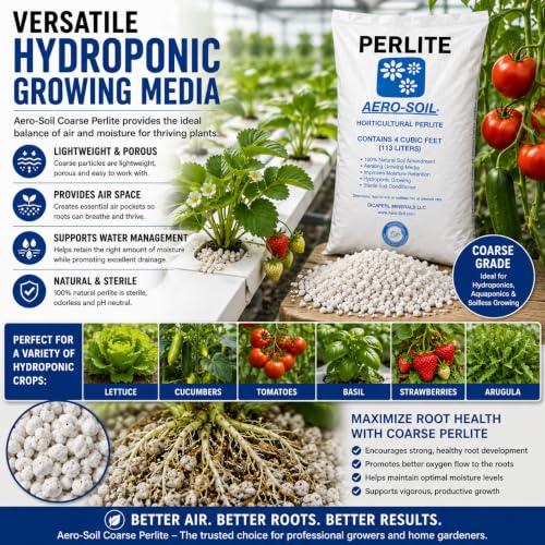 AeroSoil Perlite Premium Horticultural Grade Soil Additive Drainage and Growth - Coarse 4 Cubic Foot 3 Pack - color: 3 PACK