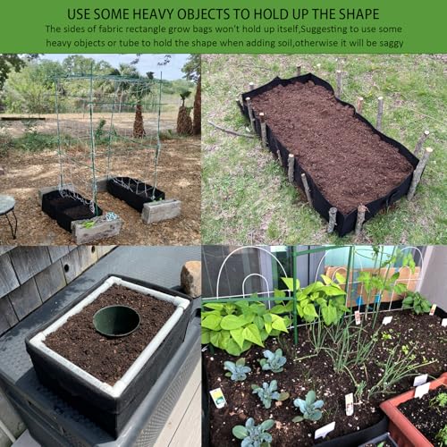 2 Pcs Plant Grow Bags with 3-Grids Breathable Fabric Garden Bed Planter - size: 90x30x20cm-2 Pack