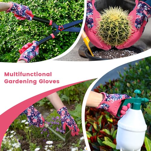 Gardening Gloves,Garden Gloves for Women Firm Grip Breathable Thorn Proof - color: Red