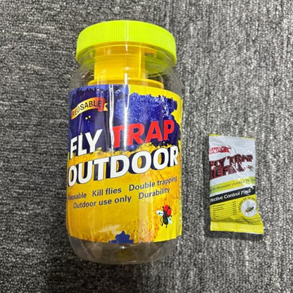 4 Fly Traps Outdoor for Patio with 4 Bait, Reusable Bug Catcher Bottle Jar - color: blue