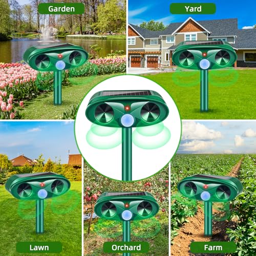 Ultrasonic Deer Repellent Devices & Cat Repellent Outdoor for Plants,Garden