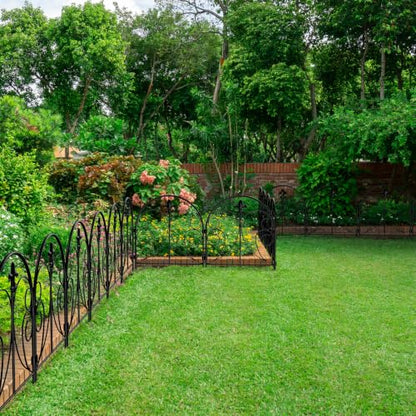 Decorative Garden Fence 10 Pack, Total 22in(H) x 10ft(L) - size: 22in x 10.8ft