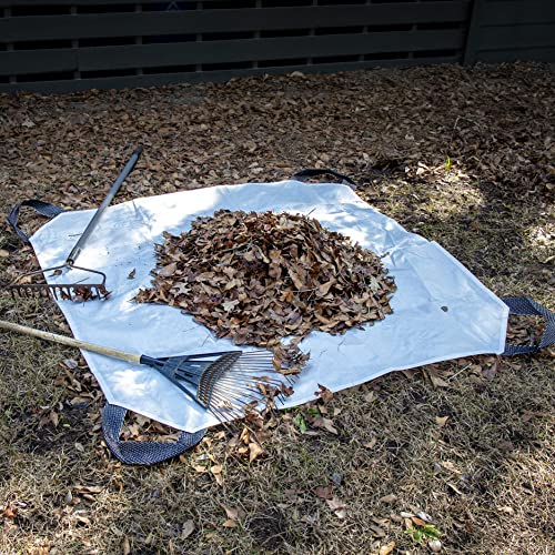 7' x 7' Heavy-Duty Utility Tarp with Reinforced Handles – Waterproof, UV-Resistant Poly-Woven Cover – Ideal for Yard Work, Home, Garden, Construction, Camping & Trailers - size: 7x7