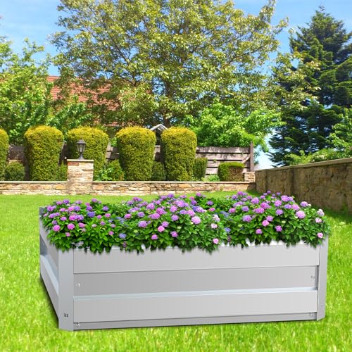 Galvanized Raised Garden Bed Kit, 3x3x1FT Metal Raised Garden Beds for Vegetables (3 * 3 * 1FT) - size: 3*3*1FT
