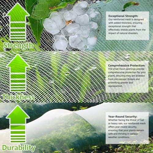 Garden Netting, Plant Covers 10x33Ft Net Ultra Fine Mesh Pest Barrier Net - size: 10ftx33ft