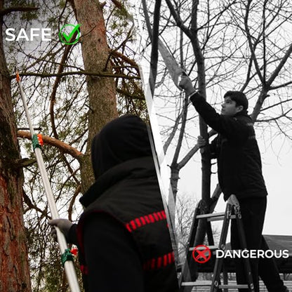 StartPro 23ft Reach Tree Pruning Saw, Telescopic Manual Lightweight Extendable 18ft Pole Saw with Sharp Carbon-Enriched Blade for Pruner for Yard, Garden, Patio & Forestry Use (18ft) - size: 18ft