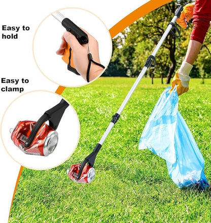 32" Grabber Reacher Tool, Lightweight Reacher Grabber Pickup Tool with 360° Rotating Jaw and Magnets, 3.5" Wide Claw Opening Trash Picker Upper Grabber, Long Arm Extension Grabbers for Seniors