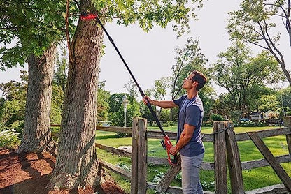 SKIL PS4563B-10 PWR CORE 20 8" 20V Pole Saw Kit, Includes with 2.0Ah Lithium Battery and Charger, Red - style: 20V 8" Pole Saw Kit