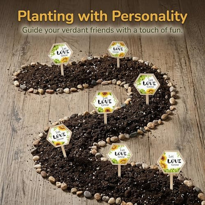 Funny Plant Labels for Outdoor Garden Waterproof,14 Garden Sign - color: Love