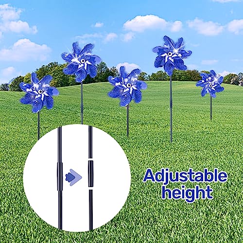 BATTIFE Preassembled Reflective Pinwheels for Yard & Garden, Blue, 10 Pack - color: Blue, size: 10 Pack