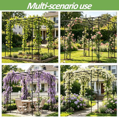 Grape Vine Trellis,Heavy Duty Metal Plant Support Trellis-113L*81W*96H in - size: 112.8（L）*80.4(W)*96(H) in