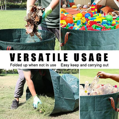72 Gallon 6 Pack Leaf Bags Reusable for Lawn & Garden - color: Green-72 Gallons