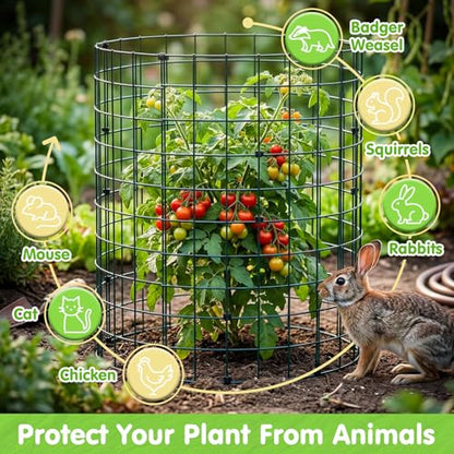 10 Pack Round Plant Protector from Animals – 30pcs 12" × 12" Metal Wire Mesh Garden Plant Cages Wire Plant Covers Pre-Bent Metal Mesh for Seedling Raised Bed Garden Protection for Vegetables Flower