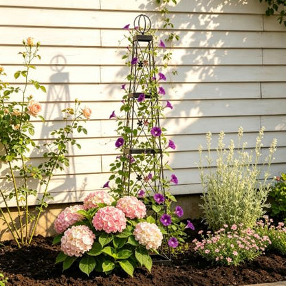 Wrought Iron Obelisk Trellis Sturdy Durable Easy Install Climbing Plants
