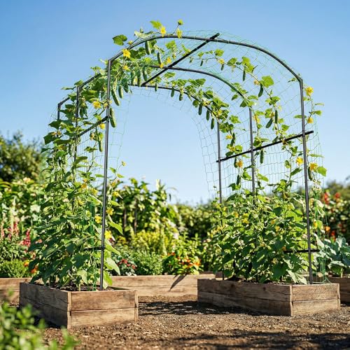 87in H Tall Garden Arch Trellis for Climbing Plants Outdoor - size: 75" L x 71" W x 87" H