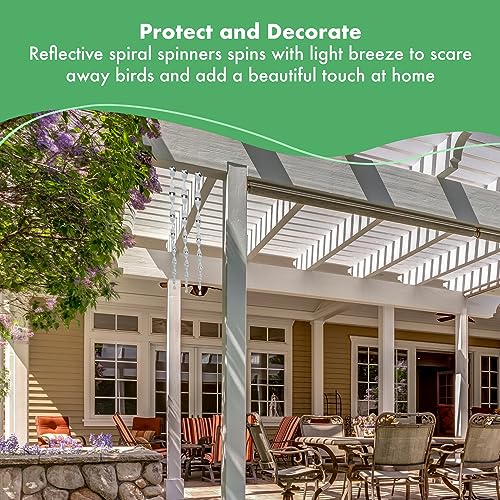 Bird Deterrent - Bird Reflective Repellent Outdoor Devices - Bird Scare Devices - Window Reflector Deterrents - Wind Twisting Bird Scare Rods - Holographic Devices (12 inch, Set of 5)