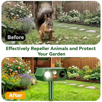 2026 Newly Upgraded 4-Pack Solar Ultrasonic Animal Repellent