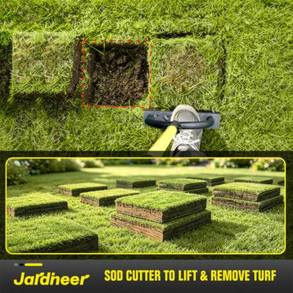 Jardineer Manual Edger Lawn Tool, Half Moon Saw Tooth Lawn Edger