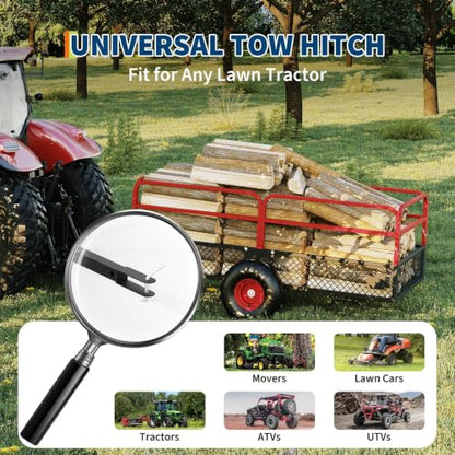 Garvee Tow Behind Dump Trailer for ATV UTV 1500 lbs 20 Cubic Feet