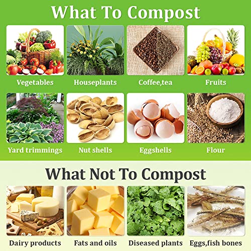 YUEWO 220 Gallon Compost Bin Outdoor Expandable Outdoor Composter for Leaves, Grass, Coffee Grounds, Kitchen Waste, Trees and Dead Shrubs