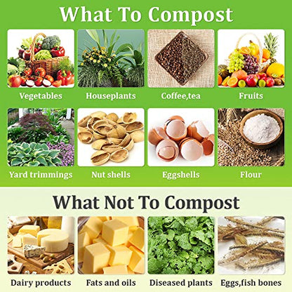 YUEWO 220 Gallon Compost Bin Outdoor Expandable Outdoor Composter for Leaves, Grass, Coffee Grounds, Kitchen Waste, Trees and Dead Shrubs
