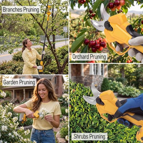 2-in-1 Cordless Pole Pruning Shears Compatible with Dewalt 20V MAX