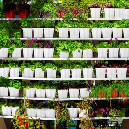 Havawish 150 Pcs 4 Inch Nursery Pots with Drainage Holes, White - color: White