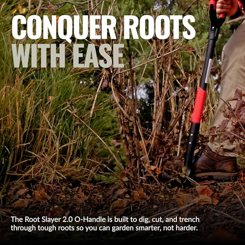Root Slayer RS220 Heavy Duty Garden Shovel, Serrated Blade, Black - color: Black, size: Large