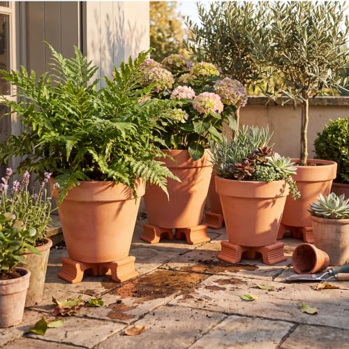 LemonRoad Extra Large Terra Cotta Cement Pot Feet for 20"-30" Pots