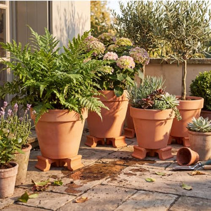 LemonRoad Extra Large Terra Cotta Cement Pot Feet for 20"-30" Pots