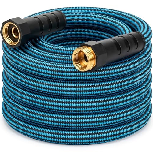 Garden Hose 25 ft, Non-Expanding Lightweight Kink-Free Flexible Water Hose - color: Black+Blue, size: 25ft