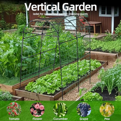Garden Arch Arbor Trellis for Climbing Plants Outdoor, 7.8 ft - size: 82.6 x 70.6 x 43.3 in, Arch Arbor, Black