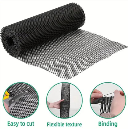 Plastic Chicken Wire Mesh - 24 in x 20 ft Black,Comes with 30 Twist Ties, Plastic Wire Mesh Fence for Dogs, Cats & Poultry - Garden Netting & Animal Barrier, Balcony Netting for Pets - WEYHDDTL - size: 24Inchx20Ft(0.3"Opening)