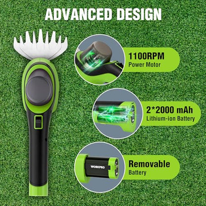 WORKPRO 2-in-1 Cordless Hedge Trimmer & Grass Shears - style: Long Handle Grass Shear