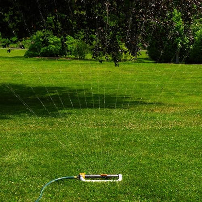 Melnor 65154AMZ XT Turbo Oscillating Sprinkler,Metal Base,4,500 sq. ft.,Quick Connect Bundle,3-Way Adjustable,Black,Yellow,(Pack of 12) - size: 3-Way Adjustable, style: Metal Base (Pack of 12)