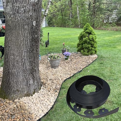 Garden Edging, 40FT Landscape Edging with 40 Landscape Spikes, Pever Edging, No Dig Garden Edging Lawn Border, Border Edging for Landscaping