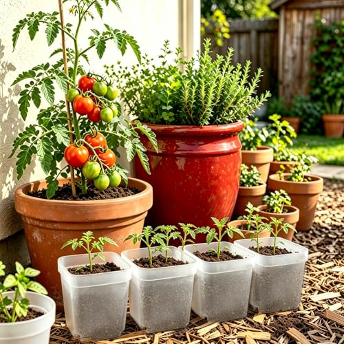 240 Pcs 3" Clear Square Nursery Pots, Seed Starter with Drainage Holes - color: Clear