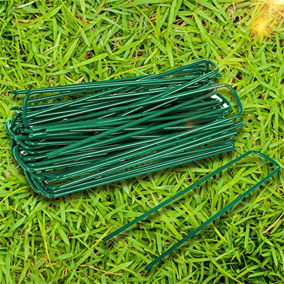 Yeasing Garden Pegs Pins Ground Stakes Staples Spikes U Shaped Landscape Securing Nail Pin Lawn Fabric Netting Matting 6Inch 20PCS (Pack of 4) - size: 6 inch (Pack of 4)