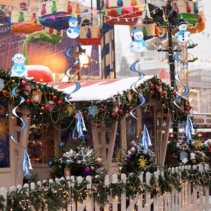 Beeveer 4 Pcs 51" Snowman Wind Socks Winter Outdoor Nylon Windsock - style: Sonwman