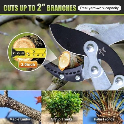 Heavy-Duty Extendable Anvil Lopper, 28"-41" Telescopic Tree Trimmer with Double Ratcheting Mechanism for 2" Branches - color: Green