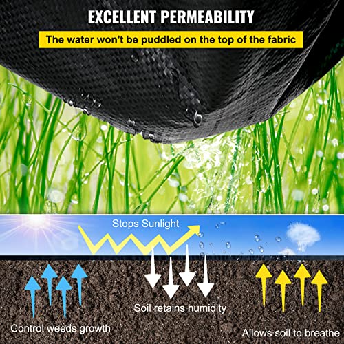 VEVOR Weed Barrier Fabric, Heavy Duty 4x100FT 5.8oz Woven Landscape Fabric, Garden Fabric Weed Barrier, Weed Control Fabric Ground Cover, Geotextile Fabric for Landscaping, Weed Block Gardening Mat - size: 4FT*100FT-5.8OZ, style: Woven