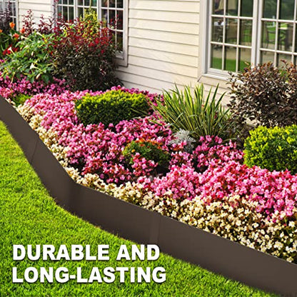 20ft. 40" L × 6" H Metal Landscape Edging, 6 Pack Garden Border - color: Brown, size: 6 Inch