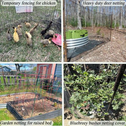 Junflying Deer Fence Netting 4x65 FT, Heavy Duty Plastic Mesh Fencing Roll - size: 4x65 FT