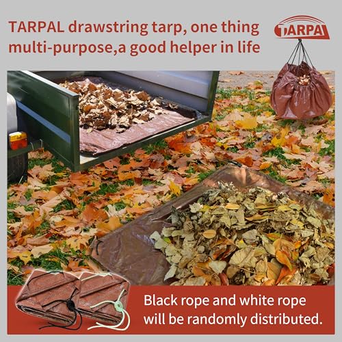 TARPAL 8x8 Feet Small tarp with Drawstring Tarp Waterproof Brown - size: 8x8 Feet-Finished size