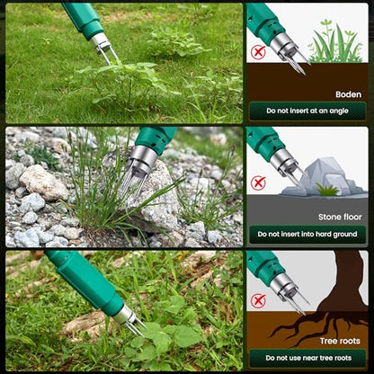 Electric Weed Puller Tool, 21V Battery Powered Stand Up Weed Remover with 6000mAh Batteries, Heavy Duty 3-Claw Steel Root Weeder, Weed Picker Grabber Popper for Dandelion Lawn Garden Yard