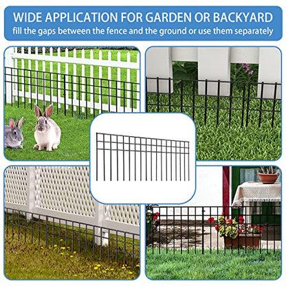 32x10-inch No Dig Animal Barrier Fence, 20 Pack Black Dig Protective Fence with 1.5 inch Spike spacing, Dog/Rabbit/Groundhog Underground Defence, for Outdoor Garden Patio - size: 32x10-20P black